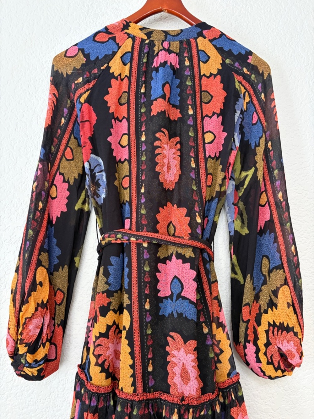 Farm Rio Flowers Floral Long Sleeve Mini Dress - Picture 11 of 16